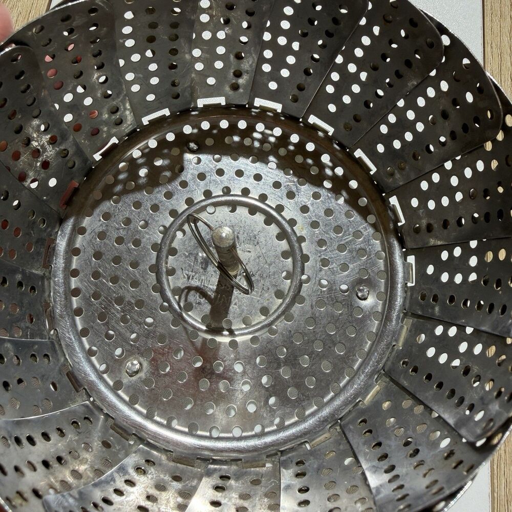 Vintage Ecko Stainless Steel Folding Steamer Basket Vegetable Insert Expand Cook